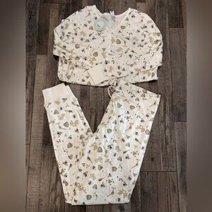 🌶️ NWT Gray Elephant Pajama Set with Bee Design. Size XXL